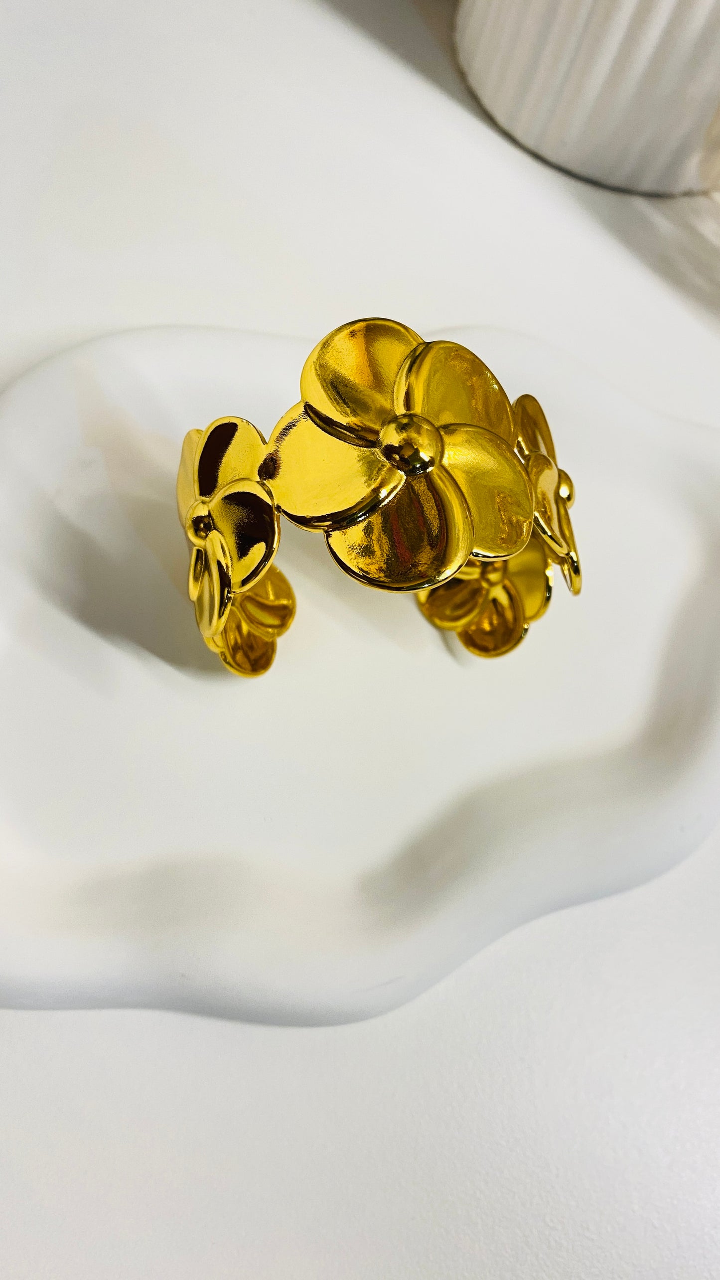 Flower Adjustable Cuff Bangle