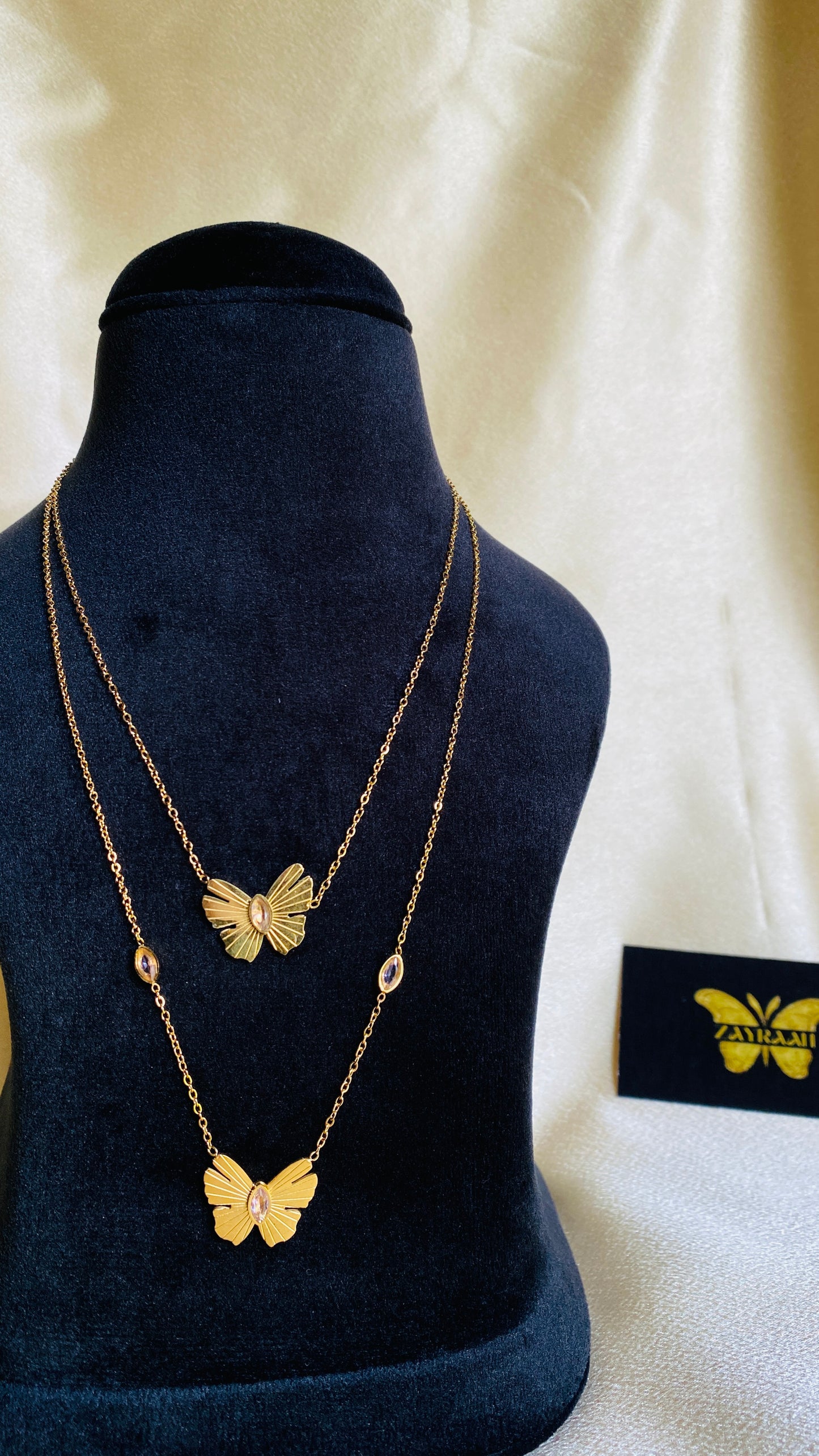 Butterflies Two Layer Necklace