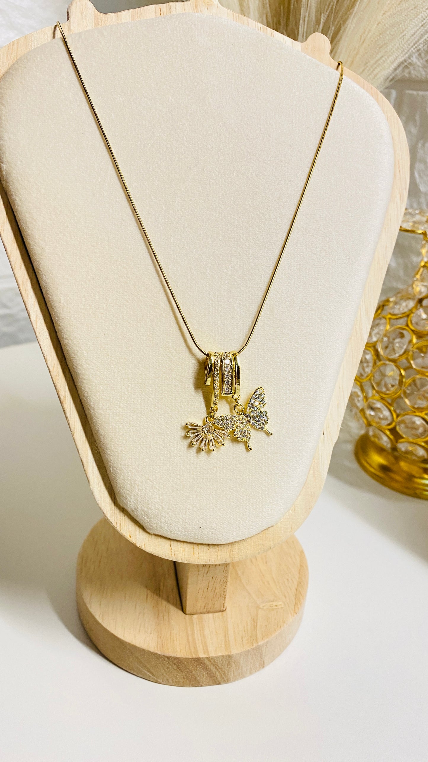 Butterfly dream necklace for women, 18K gold plated anti tarnish waterproof butterfly pendant jewelry