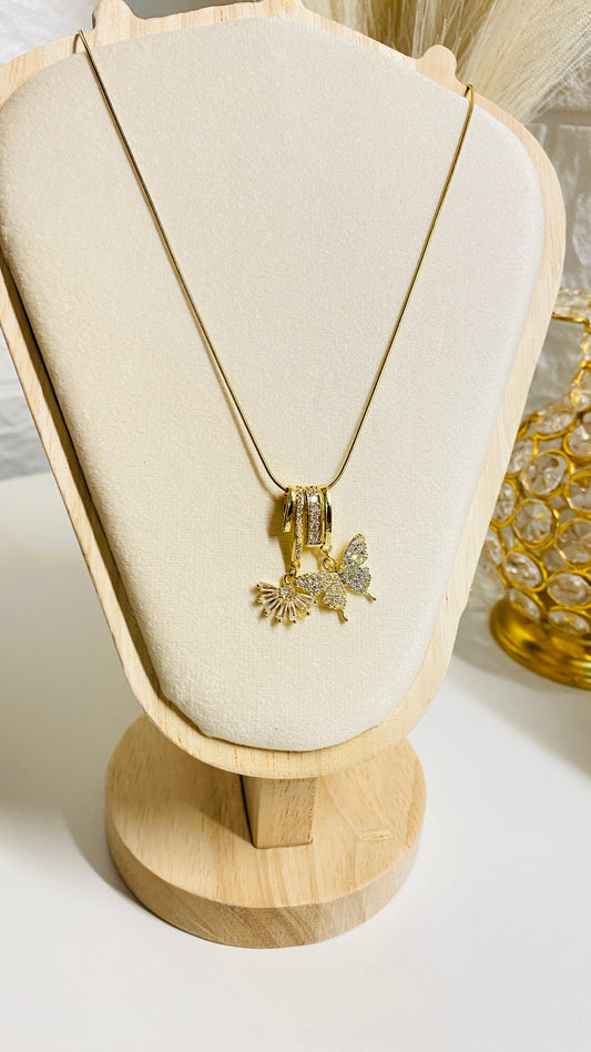 Butterfly dream necklace for women, 18K gold plated anti tarnish waterproof butterfly pendant jewelry