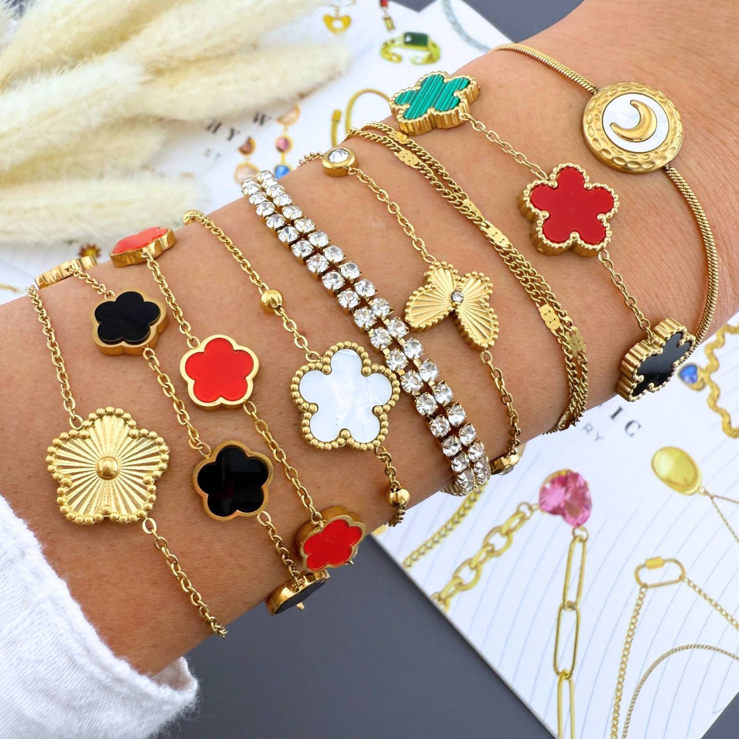 Black Flower Bracelet