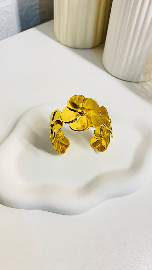 Flower Adjustable Cuff Bangle