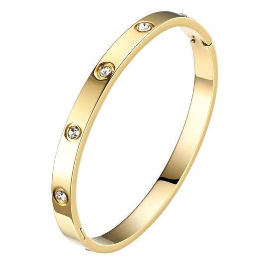 Cartier Inspired Bangle with Zircon