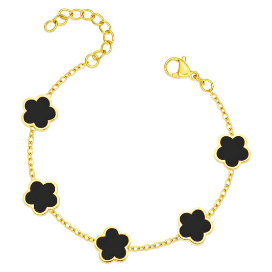 Black Flower Bracelet