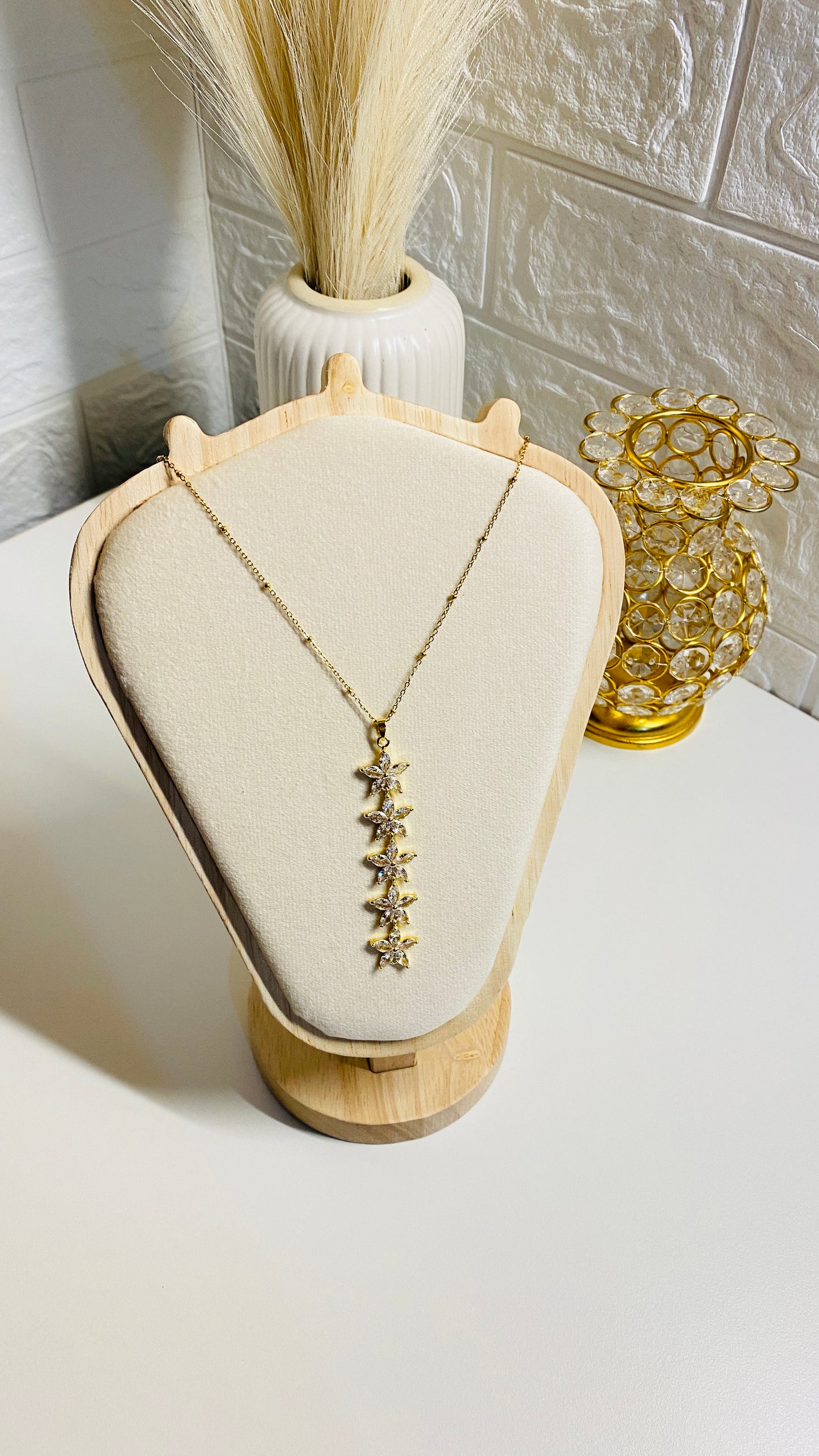 Star Y drop necklace for women, 18K gold plated stainless steel anti tarnish waterproof jewelry