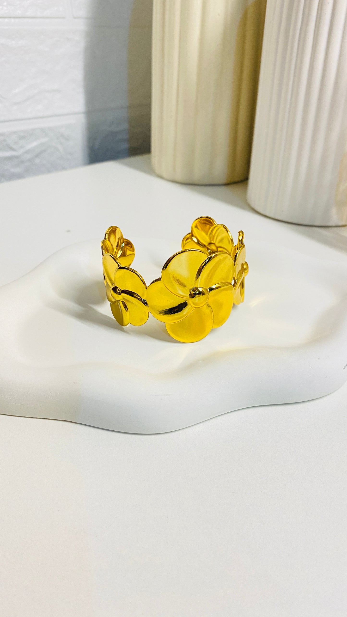 Flower Adjustable Cuff Bangle