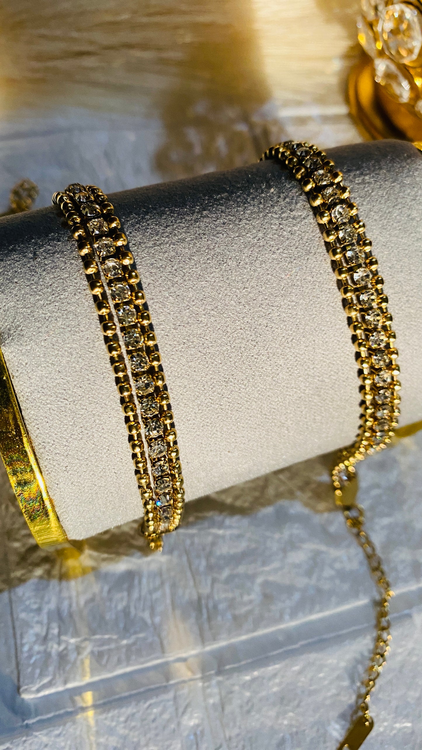 Beaded Tennis Chain Bracelet