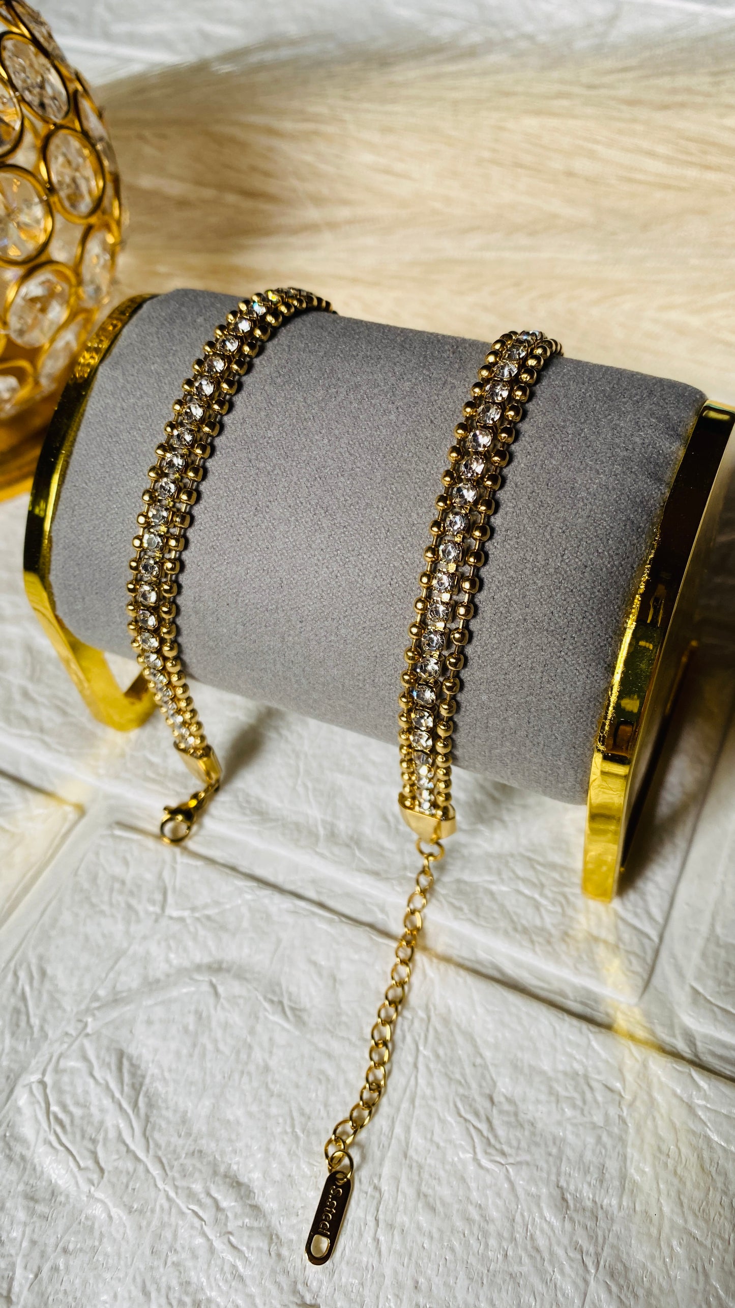 Beaded Tennis Chain Bracelet