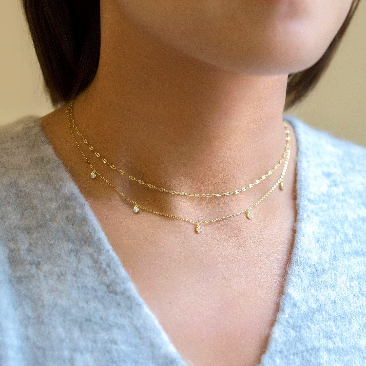 Dangling Two Layer Necklace